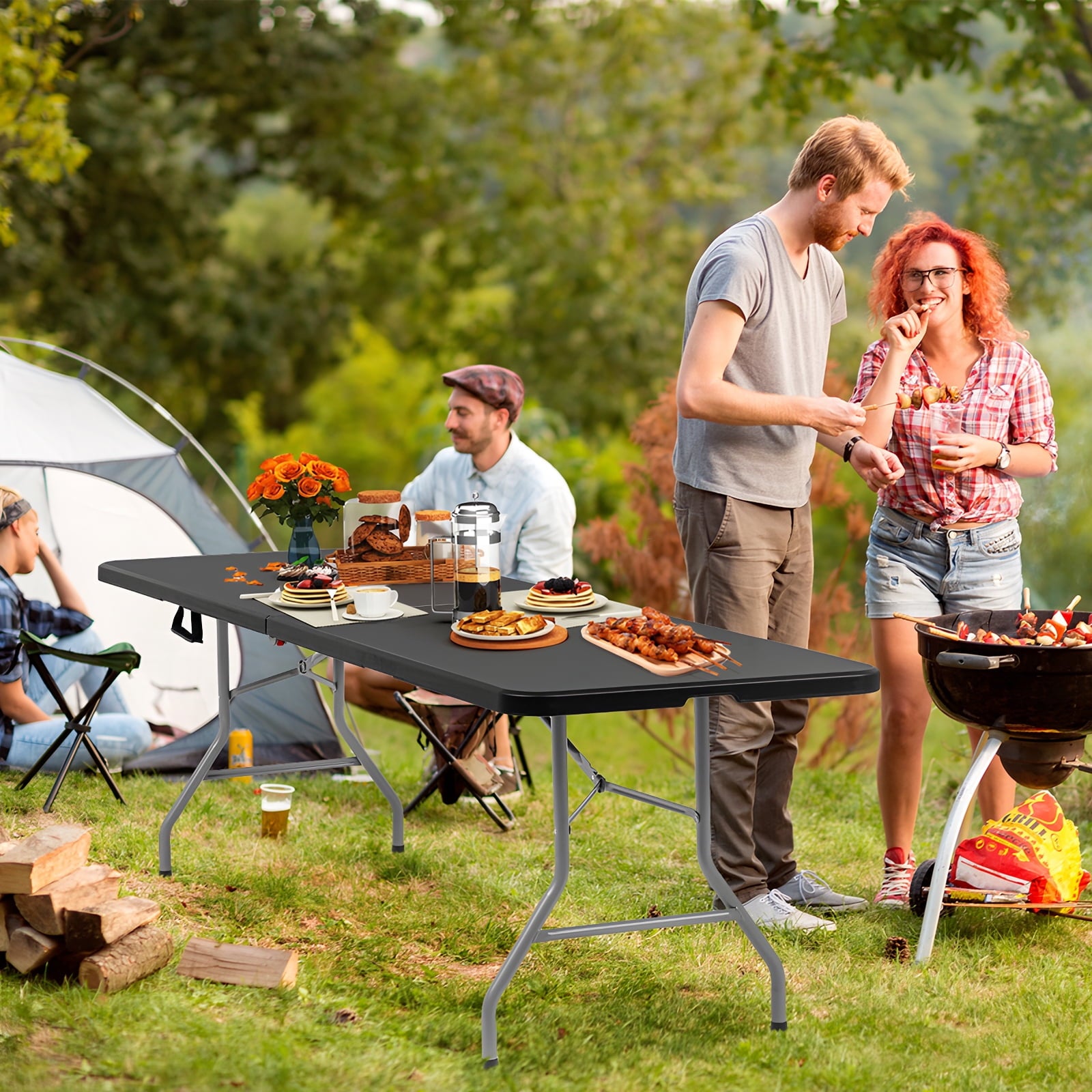RUIE Folding Table 8ft Portable, Durable, and Heavy-Duty Design Fodabl