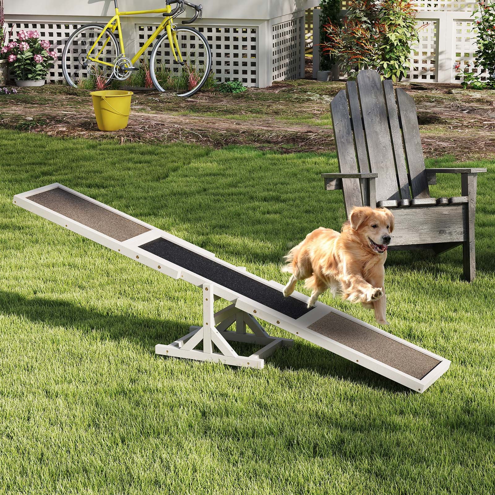 Wooden Dog Agility Seesaw Training Ramp with Anti Slip Surface – RUIE